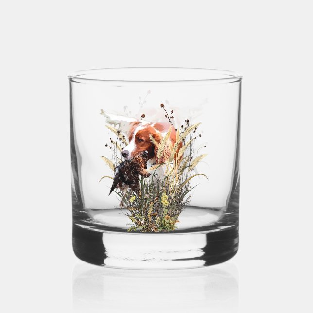 Brittany Spaniel Whiskyglas (Vorderseite)