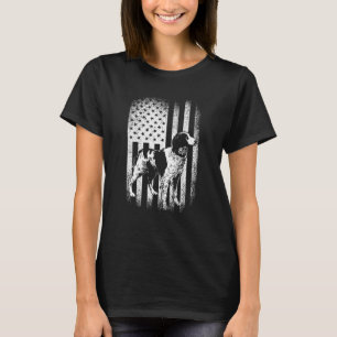 Brittany Spanisch American Flag Hund Vater Hunde M T-Shirt