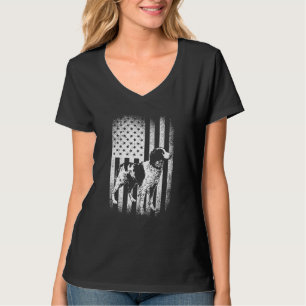 Brittany Spanisch American Flag Hund Vater Hunde M T-Shirt