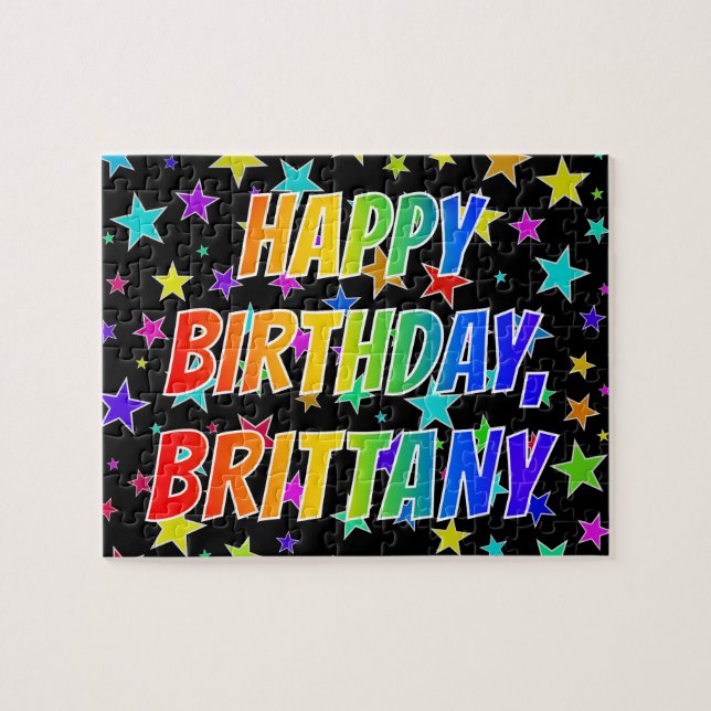 "BRITTANY" Vorname, Spaß "GLÜCKLICHER GEBURTSTAG" Puzzle (Horizontal)