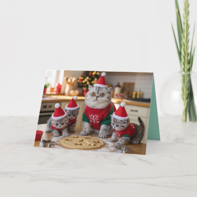 Brittish Shorthair Christmas Cookies Card Karte (Vorderseite)