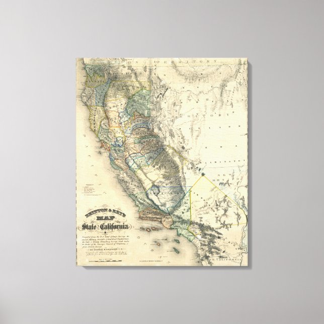 Britton and Rey's Map of California Leinwanddruck (Vorderseite)