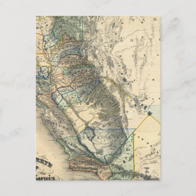 Britton and Rey's Map of California Postkarte (Vorderseite)