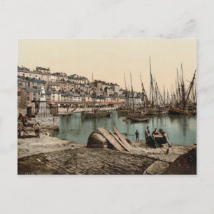 Brixham Harbour, Devon c.1895 Postkarte