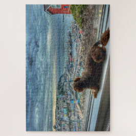 Brixham Rain: Cozy Harbor View & Puppy Friend Puzzle
