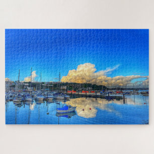 Brixham Reflections: Golden Clouds & Marina Blick Puzzle