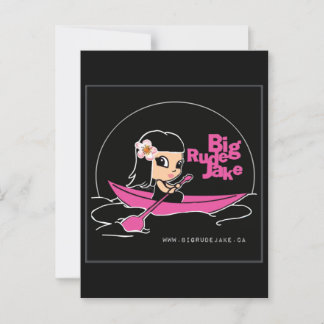 BRJ Pink Canoe Post Card Postkarte