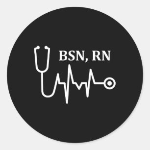 BRN Rn Registered Nurse Medical Stethoscope Hebeat Runder Aufkleber