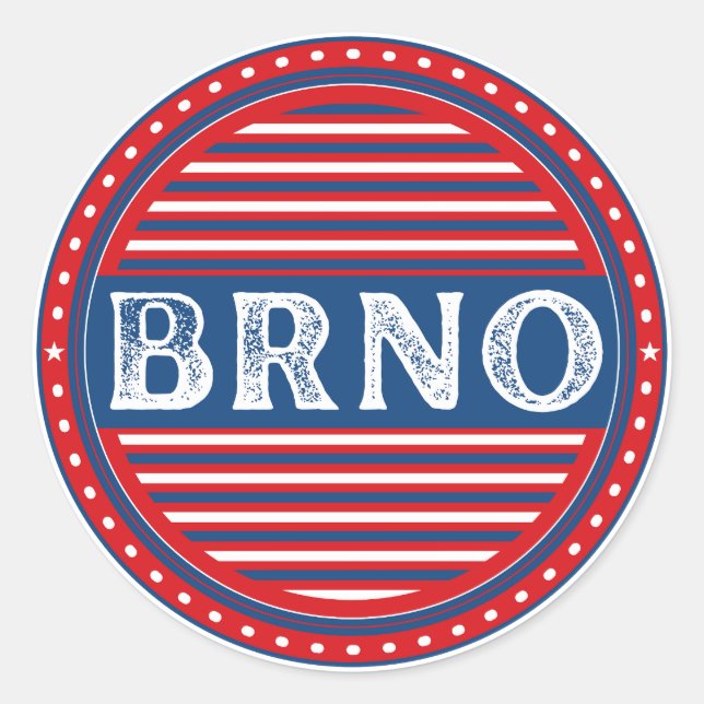 Brno City Pride Emblem – Czech Identity Runder Aufkleber (Vorderseite)