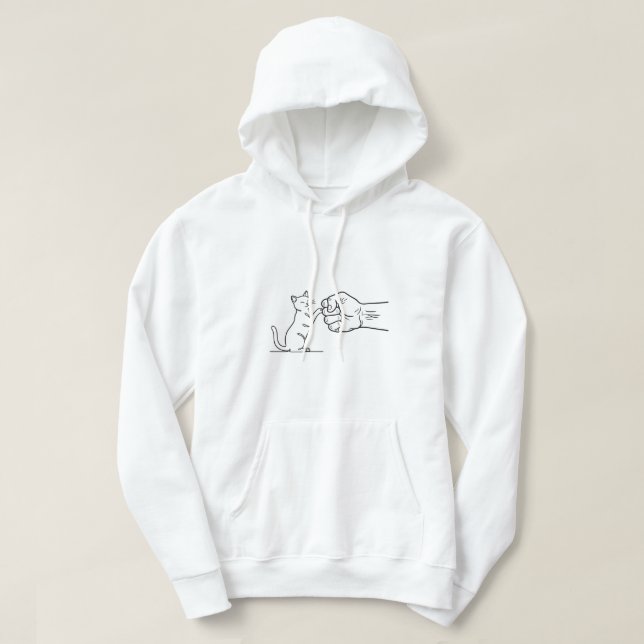  "Bro Cat" Minimalist Fist Bump Hoodie (Design vorne)