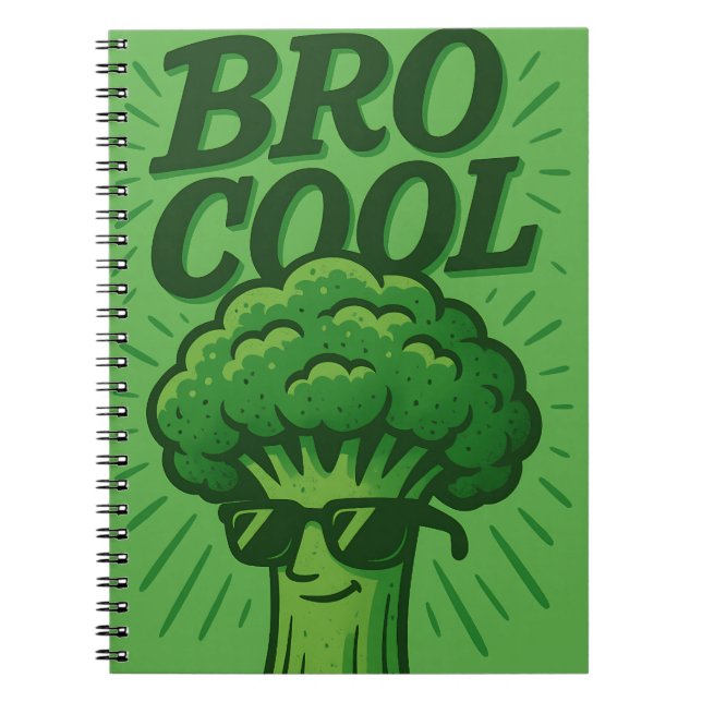 Bro Cool Broccoli-Notebook Notizblock (Vorderseite)