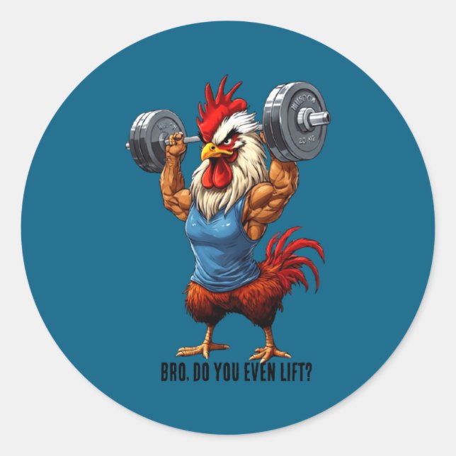 Bro Do You Even Lift Funny Wer Lift Gym Pun  Runder Aufkleber (Vorderseite)