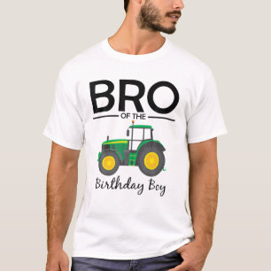 Bro of the Birthday Boy Tractor Farm Party Family T-Shirt