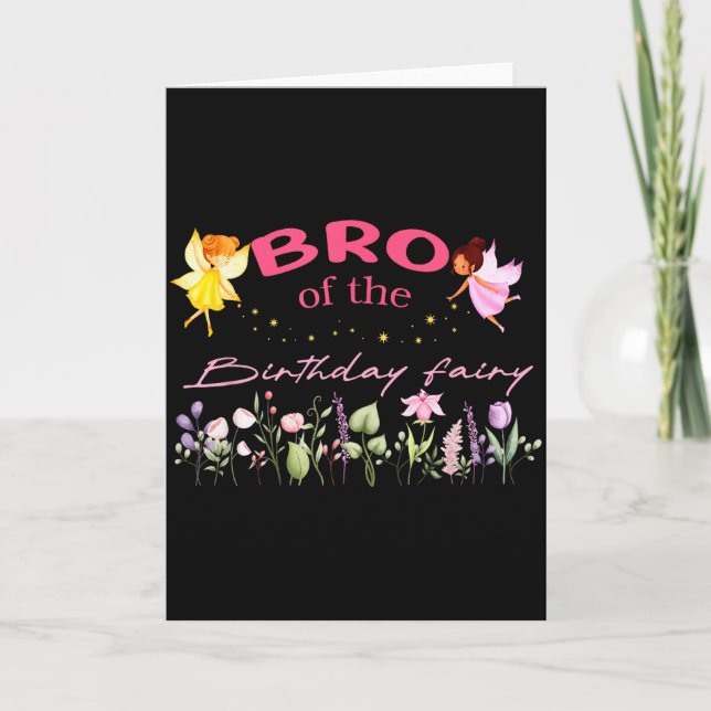 Bro Of The Birthday Fairy Little Girl Magical Fami Karte (Vorderseite)