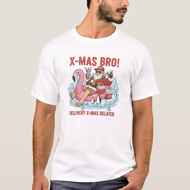 Bro Style Santa: Ironic Christmas Humor T-Shirt (Vorderseite)