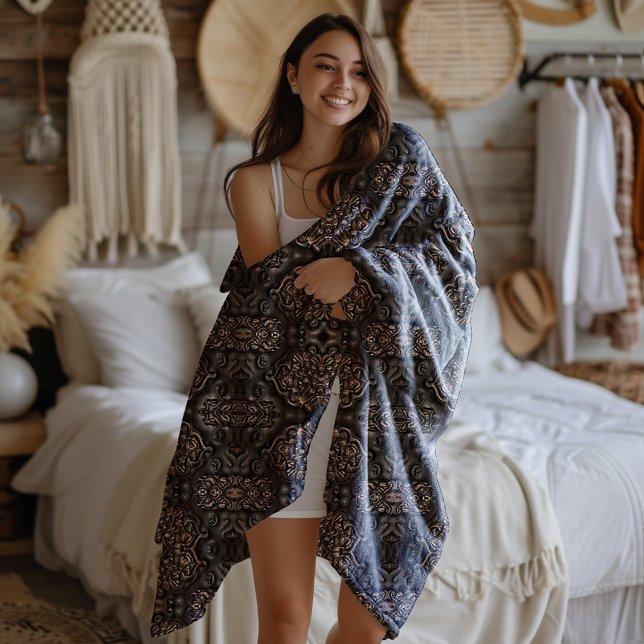 Broa Style Viking Imitate Ledermuster Fleecedecke (Von Creator hochgeladen)