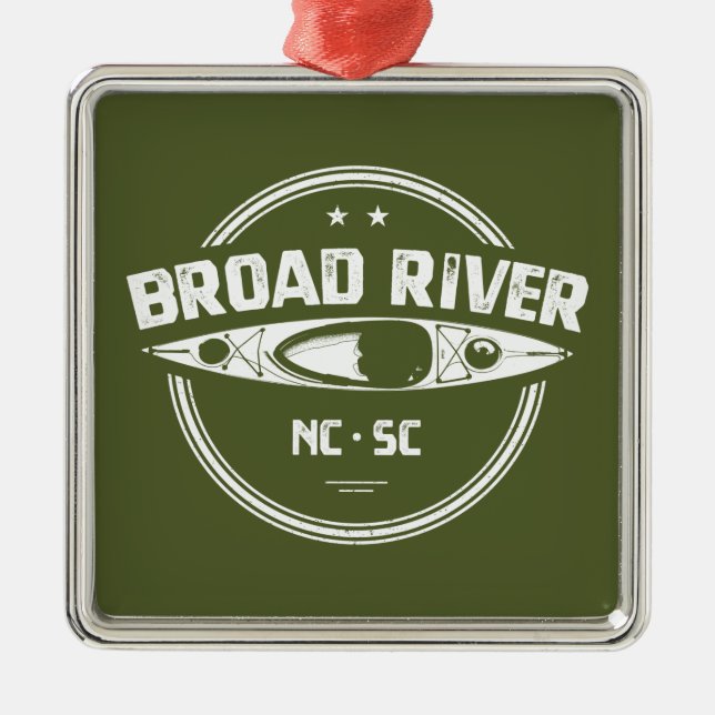 Broad River North Carolina South Carolina Kayaking Ornament Aus Metall (Vorne)