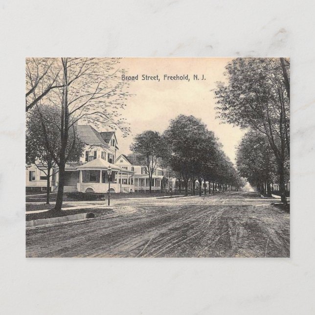Broad St, Freehold, New Jersey 1910 Postkarte (Vorderseite)