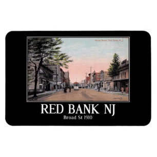 Broad St, Red Bank, New Jersey, 1910 Vintag Magnet