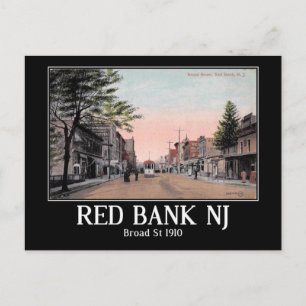 Broad St, Red Bank, New Jersey, 1910 Vintage auf D Postkarte