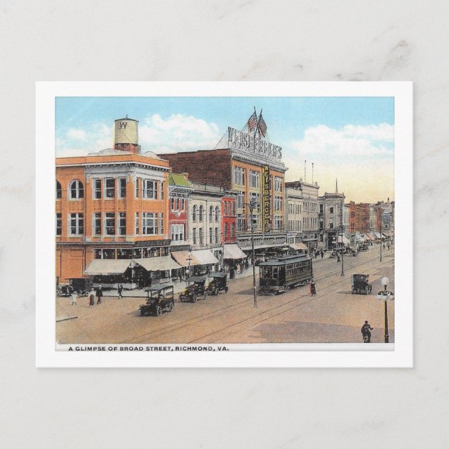Broad St, Richmond, Virginia, Vintag Postkarte (Vorderseite)