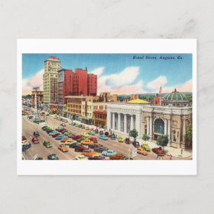 Broad Street in Augusta, Georgia, Vintage Travel Postkarte