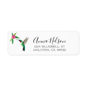 Broad-tails Hummingbird Return Address Label