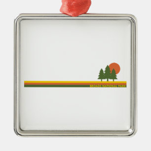 Broads National Park Pine Trees Sun Ornament Aus Metall