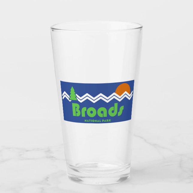 Broads Nationalpark Retro Glas (Vorderseite)