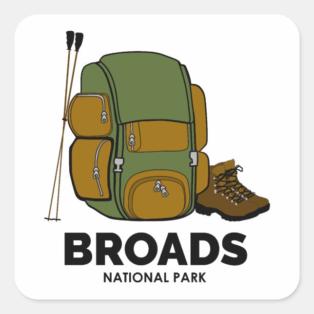 Broads Nationalpark - Rucksack Quadratischer Aufkleber (Vorderseite)