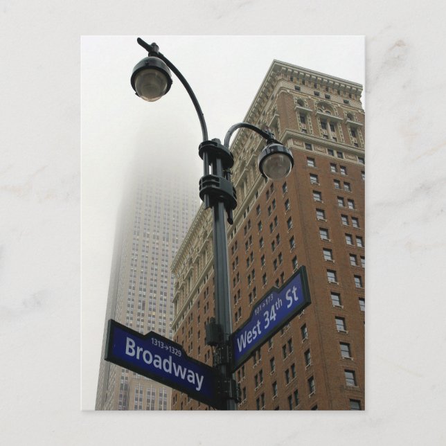 Broadway & 34. Empire State Bldg - New York City Postkarte (Vorderseite)