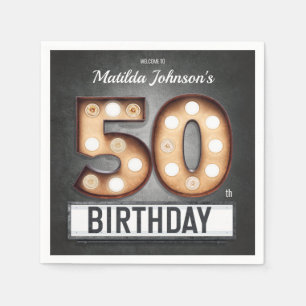 Broadway 50. Geburtstag Glamouröse Marquee Custom Serviette