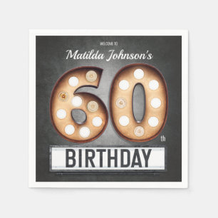 Broadway 60. Geburtstag Glamour Marquee Custom Serviette