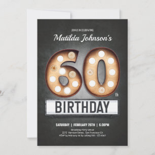 Broadway 60. Geburtstag Vintage-Marquee-Spaß indiv Einladung