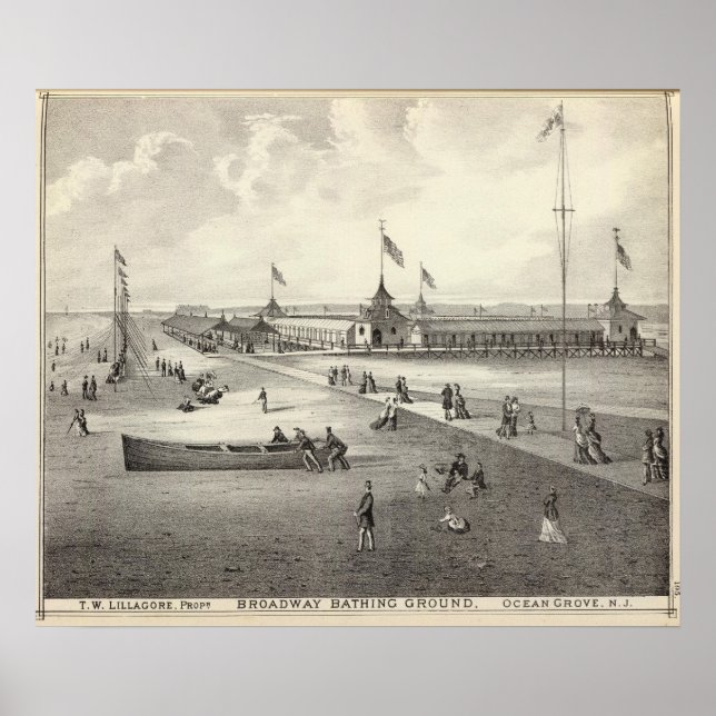 Broadway Bathing Ground, Ocean Grove, NJ Poster (Vorne)