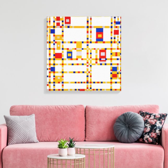Broadway Boogie Woogie | Piet Mondrian | Leinwanddruck (Insitu (Wohnzimmer))