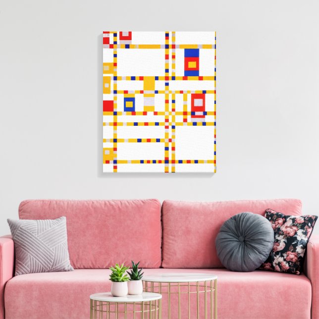 Broadway Boogie Woogie | Piet Mondrian | Leinwanddruck (Insitu (Wohnzimmer))