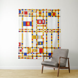 Broadway Boogie Woogie Piet Mondrian Wandteppich