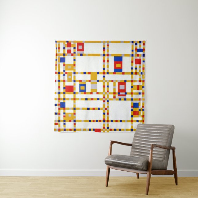 Broadway Boogie Woogie | Piet Mondrian | Wandteppich (Beispiel)