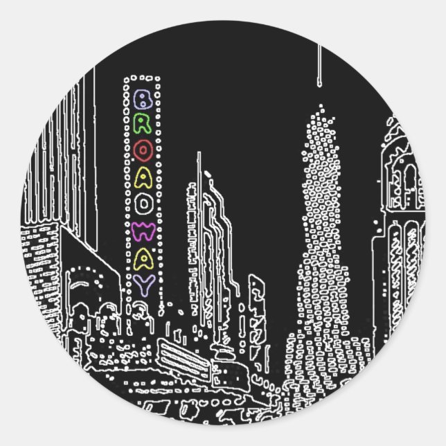 Broadway Bound Runder Aufkleber (Vorderseite)