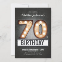 Broadway Marquee 70. Geburtstag Vintager Spaß Cust