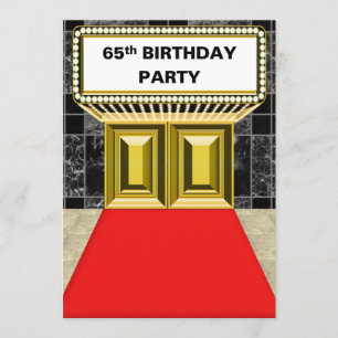 Broadway Marquee Red Carpet 65. Geburtstagsparty Einladung