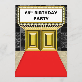 Broadway Marquee Red Carpet 65. Geburtstagsparty Einladung