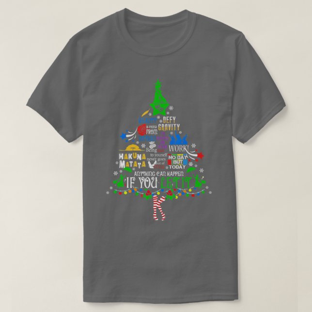 Broadway Musical Theatre Christmas Tree Funny Xmas T-Shirt (Design vorne)