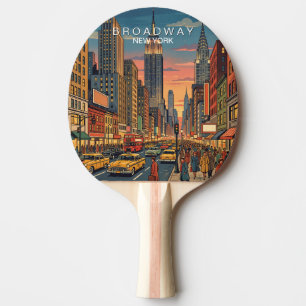 Broadway New York Reise Kunst Vintage Tischtennis Schläger