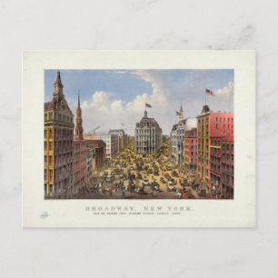 Broadway, New York von Currier & Ives (1875) Postkarte