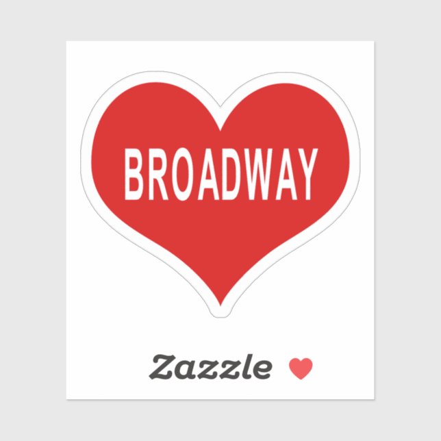 BROADWAY Rote Liebe Herz Vinyl Sticker (Blatt)