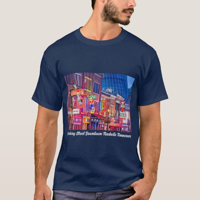 Broadway Street Downtown Nashville Tennessee T-Shirt (Vorderseite)