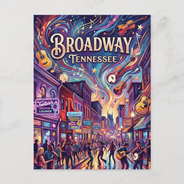 Broadway Tennessee Postkarte (Vorderseite)