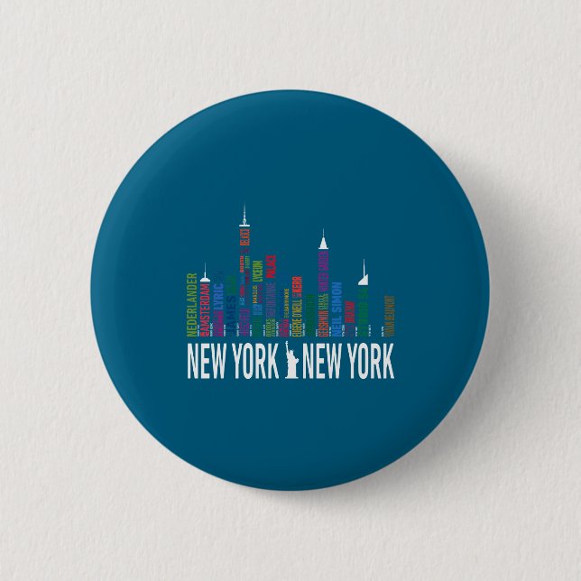 Broadway Theaters New York Skyline  Button (Vorderseite)